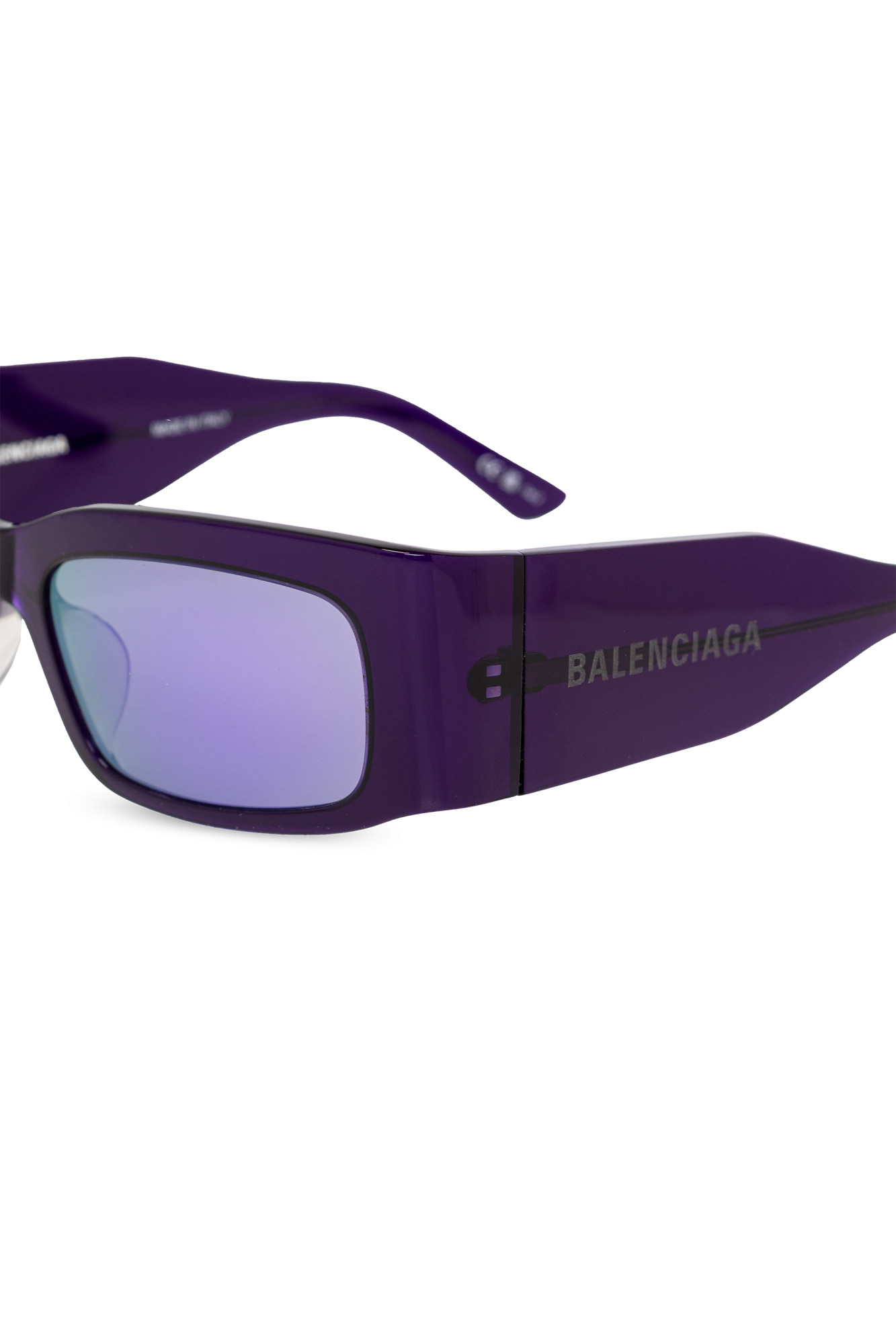 Purple Sunglasses Balenciaga Hybrid D frame sunglasses Argento SchaferandweinerShops GB